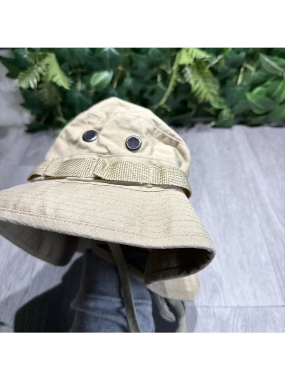 Tru Spec Boonie Hat Sun Hot Weather Type II Fishing Hat Khaki Rip Stop Sz 7 1/2